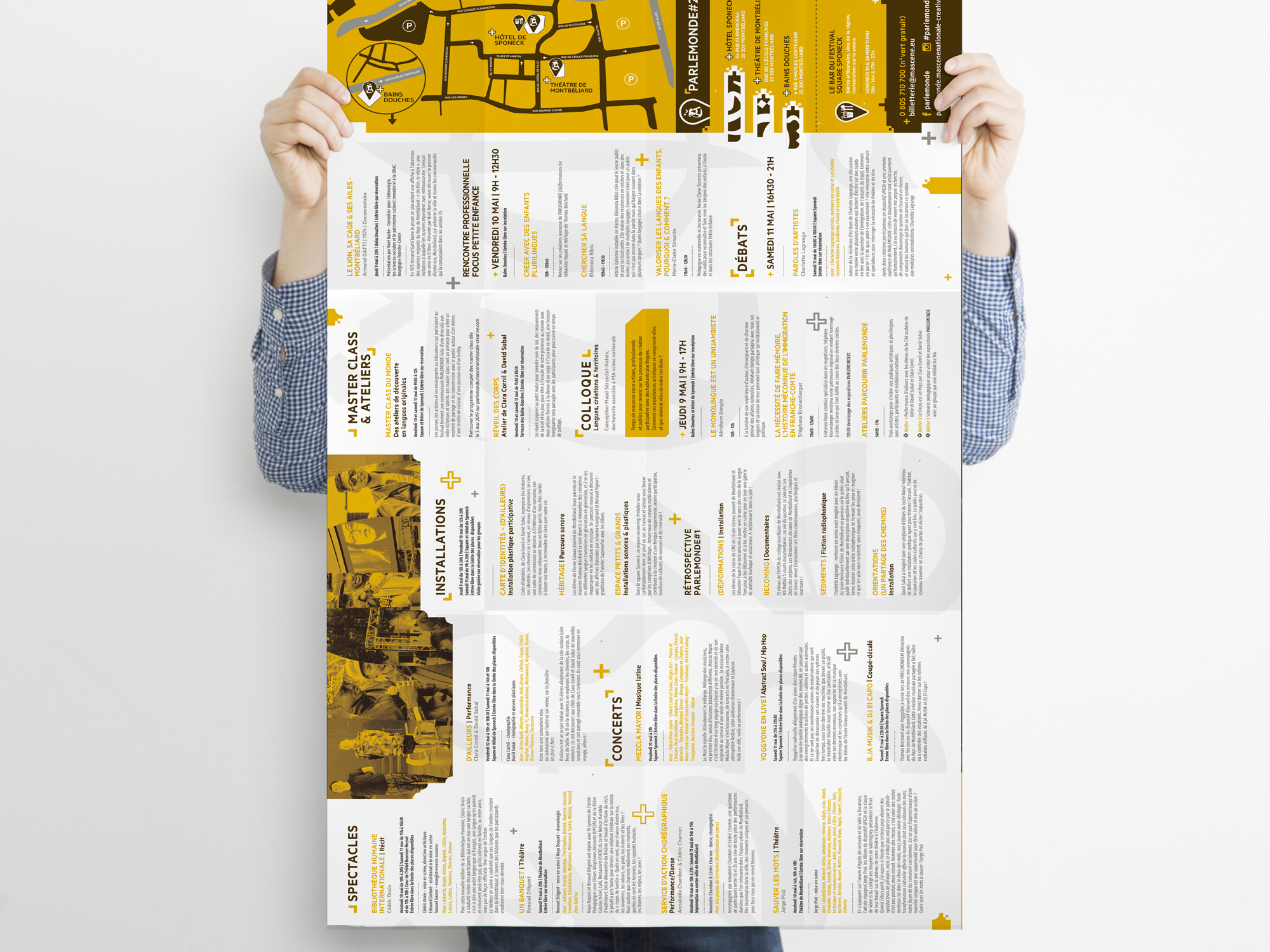 Parlemonde 2 — programme papier affiche : dépliant accordéon verso