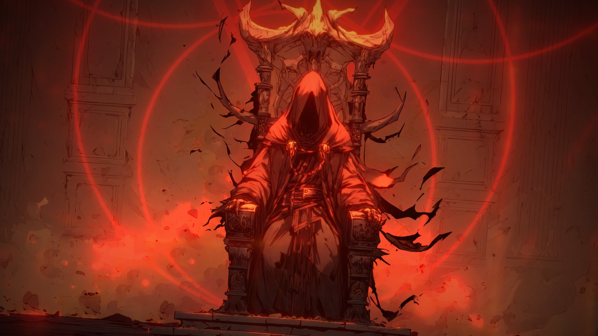 Black Chapel – APRÈS, plan du trône, ambiance gothique rouge